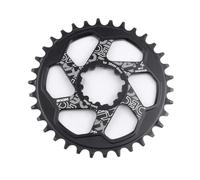 TANGSIYANG Plateau De PéDalier Pédalier Vélo Vélo Couronne en Alliage D'aluminium 3mm 6mm Offset Rond Ovale Plateau VTT Pédalier(32T,Black Round_3MM Offset)