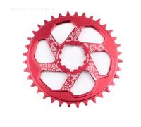 TANGSIYANG Plateau De PéDalier Pédalier Vélo Vélo Couronne en Alliage D'aluminium 3mm 6mm Offset Rond Ovale Plateau VTT Pédalier(38T,Red Round_3MM Offset)