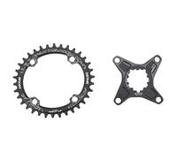 TANGSIYANG Plateau De PéDalier Plateau Ovale 6 mm Offset 32T 34T 36 38 VTT Montage Direct for vélo de Route(Black Oval 32T)
