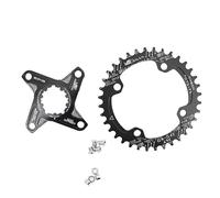 TANGSIYANG Plateau De PéDalier Plateau Ovale 6 mm Offset 32T 34T 36 38 VTT Montage Direct for vélo de Route(Black Round 38T)