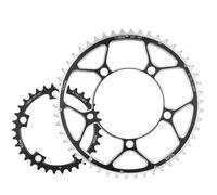 TANGSIYANG Plateau De PéDalier Vélo Double Plateau 110BCD 34T 50T 36T 52T 39T 53T vélo de Route pédalier Disque d'équitation Roue à chaîne en Aluminium Disque de vélo Pliant(Round 34T 50T)