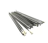 TANGSIYANG Rayons De VéLo 12 pcs/lot j-Penchant Rayons en Acier Inoxydable Noirs 220mm-301mm vélo de Aero Durée Douane(280mm)