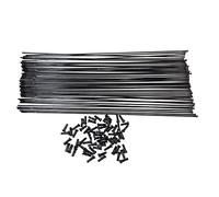 TANGSIYANG Rayons De VéLo 4.3g Rayons en Acier Inoxydable Course sur Route VTT À Lame Traction Droite J Crochet J-Bend 14G 2.0mm Mamelon(J Bend)
