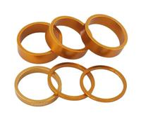 TANGSIYANG Sets D'Entretoises VéLo Joint d'anneau en Alliage d'aluminium, élévation de Casque, rondelle Fourche Avant VTT, entretoises Guidon, Tige, vélo(Gold)