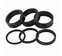 TANGSIYANG Sets D'Entretoises VéLo Rondelle de Casque vélo en Alliage d'aluminium, 6 pièces/Ensemble, rondelle Fourche Avant Montagne, Tige, entretoises Guidon, Joint d'anneau 28.6mm(Black)