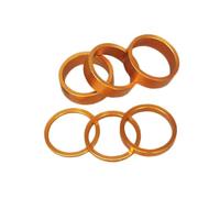 TANGSIYANG Sets D'Entretoises VéLo Rondelle de Casque vélo en Aluminium 10mm, 4 pièces, rondelle Fourche Avant Montagne, Tige, entretoises Guidon, Joint d'anneau(Golden-B4)