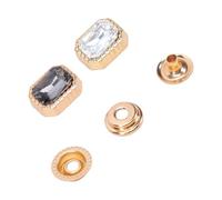 Tangxi 20 Ensemble Boutons Pression Rectangle Octogone Strass pour Loisirs | Attache en cristal plat en alliage de Zinc, bouton-pression décoratif noir et , embellissement de Bouquet de mariage pour