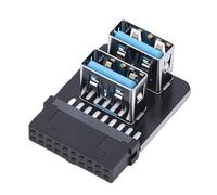 Tangxi Adaptateur de Panneau Avant USB, Convertisseur D'adaptateur de Panneau Avant USB 3.0 Vertical 19P/20P vers Double Type A pour Carte Mère (PH724A)