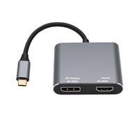 Tangxi Adaptateur de Type C vers et DisplayPort, Hub Double Moniteur 8K 30 Hz 4K 144 Hz pour Ordinateurs Portables et USB C