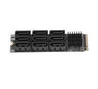 Tangxi Adaptateur M.2 à Serial ATA 3.0, M.2 NVME M Key PCIe3.0 X2 9 Port SATA 3.0 Card D'extension du Disque Dur avec Puce à Grande Vitesse, pour Les Disques Durs SSDS et Les Disques