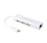 Tangxi Adaptateur USB vers Ethernet Haut Débit avec 3 Ports Adaptateur Micro USB vers RJ45 pour la connectivité de Plusieurs Appareils Technologie Plug and Play pour Une Utilisation Pratique
