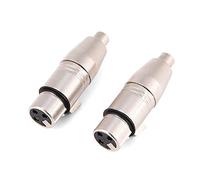 Tangxi Adaptateur XLR, 2Pcs XLR 3Pin Femelle vers RCA Femelle Audio Microphone Adaptateur Connecteur Mic, Adaptateur XLR vers RCA Convertisseur