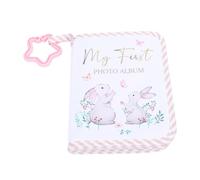 Tangxi Album Photo de bébé avec Couverture de Lapin Souple, avec Miroir Sûr, Taille Compacte pour un Enregistrement de Croissance du nouveau-né