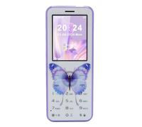 Tangxi Big Buttons TéléPhone, Ultra Mince 2,4 Pouces Color Screen Senior Phone Phone Flash Lampy FM Calculator Calendrier, pour Les Personnes âgées Faciles à Utiliser (Purple)