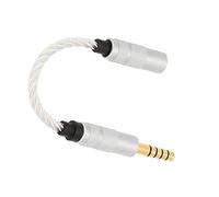 Tangxi Câble Adaptateur Casque équilibré 4,4 Mm pour NW-ZX300A, Noyaux Haute Résolution, Câble en Cuivre plaqué Argent pour les Amateurs de Musique, 15 Cm de Long Mâle à Femelle pour Lecteurs PHA-2A