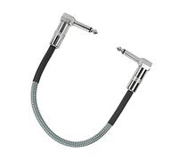 Tangxi Câble de Guitare électrique en Cuivre sans Oxygène à Faible Bruit pour 6,35 Mm Mâle à Mâle, Accessoires pour Guitare électrique, Mélangeur de Basse, Maille en Coton tissé (30cm)