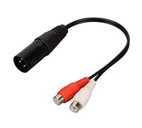 Tangxi Câble Répartiteur de Protection contre le Bruit XLR Mâle vers 2 Femelle, Adaptateur de Cordon Sonore Antibruit pour Amplificateurs de Puissance, Idéal pour les Musiciens