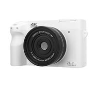 Tangxi Caméra Numérique 4K, 75MP UHD 3 Pouces écran LCD 18x Zoom WiFi Caméra Vidéo Numérique avec Flash, pour Photogra (White)