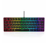 Tangxi Clavier de Jeu Filaire et Ensemble de Souris, Clavier clé RVB Backlit 61 avec Souris Ergonomique et 6400 DPI, pour Les Jeux et Travail sur Ordinateur PC (Ensemble Noir)