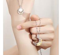 Tangxi Colliers d'amitié Lune et Soleil, Ensemble de Colliers Magnétiques pour Meilleur Ami avec Symbolisme de Bonne Chance, Pendentif en Alliage de Haute qualité pour Anniversaire, Noël, Cadeau de