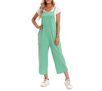 Tangxi Combinaison en Coton sans Manches pour Femmes, Jambes Larges et Amples, pour la Maison, le Jardinage, le Shopping, Bleu foncé, Taille XL (3X-Grand)