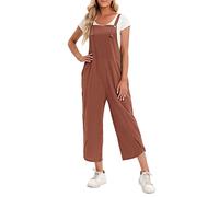 Tangxi Combinaison en Coton sans Manches pour Femmes, Jambes Larges et Amples, pour la Maison, le Jardinage, le Shopping, Bleu foncé, Taille XL (XX-Large)