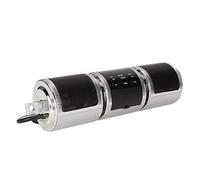 Tangxi Haut-parleurs Stéréo de Moto, Système D'amplificateur pour Lecteur de Musique de 7/8 à 1,25 Pouces, Interface AUX/USB/Cartes Mémoire 3,5 Mm, Radio FM V2.1 Haut-Parleur pour Scooter, (Argent)