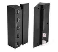 Tangxi HUB USB pour Console, Adaptateur D'extensions USB 5 Ports avec Conception à Profil Bas, Cargaison Efficace pour Les Joueurs - ABS/Black