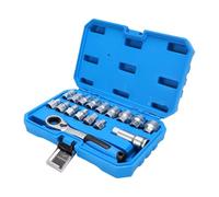 Tangxi Jeu de 17 Douilles Traversantes, Douilles Métriques à Entraînement 3/8 Pouces 1/2 Pouces avec Cliquet 2 en 1 à 72 Dents en Acier Cr V, avec Boîte de Rangement Organisée, Facile à Transporter