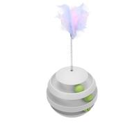 Tangxi Le Jouet Interactif de Tour de Chat de Plateau Tournant Améliore Le Développement Cognitif du Chat Conception Rotative Unique pour des Heures de Divertissement (Gris Clair)