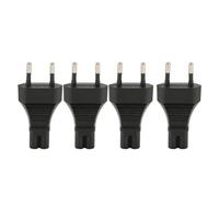 Tangxi Lot de 4 Adaptateurs d'alimentation EU 2 Emplacements vers IEC320 C7, Adaptateur Professionnel EU vers Prise d'alimentation C7 pour Ordinateur Portable, Prise UE 100-250 V