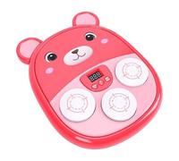 Tangxi Machine à Poinçonner Musicale Interactive |Tapis de Boxe électronique avec Motif Ours de Dessin animé pour Enfants, Entraînement Amusant (Rouge)