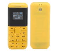 Tangxi Mini Téléphone Musical BT, Petit Téléphone Portable Compact Double SIM GSM 2G avec Changeur de Voix, écran OLED, 20h de Veille, pour Femmes et Enfants (Yellow)