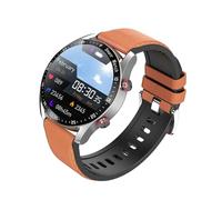 Tangxi Montre Intelligente, Moniteur d'activité Physique avec écran HD de 1,52 Pouces, Moniteur de santé avec Appels BT, Plus de 100 Modes Sportifs, étanche IP67, pour Hommes et Femmes (Cuir Marron)