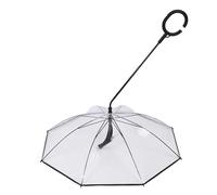 Tangxi Parapluie Transparent pour Animaux de Compagnie 27,56 Pouces, Poignée Confortable en Forme de C avec Laisse pour Les Promenades en Plein Air des Chiens sous la Pluie