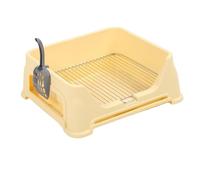 Tangxi Plateau de Pot de Toilette D'entraînement pour Chiens, en Plastique Haute Résistance, Conception de Grille en Acier Inoxydable pour Petits et Moyens Chiens (Jaune Clair)