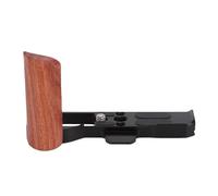 Tangxi Poignée de Caméra en Forme de L pour Caméra GR4, Plaque à Dégagement Rapide en Alliage D'aluminium avec Poignée en Bois (Black)