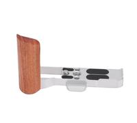 Tangxi Poignée de Caméra en Forme de L pour Caméra GR4, Plaque à Dégagement Rapide en Alliage D'aluminium avec Poignée en Bois (Silver)