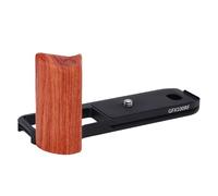 Tangxi Poignée en Forme de L, Plaque de Base à Dégagement Rapide avec Stabilisateur en Alliage D'aluminium et Construction en Bois pour Trépied, Trou fileté de 1/4", pour Appareil (Black)