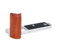 Tangxi Poignée en Forme de L, Plaque de Base à Dégagement Rapide avec Stabilisateur en Alliage D'aluminium et Construction en Bois pour Trépied, Trou fileté de 1/4", pour Appareil (Silver)