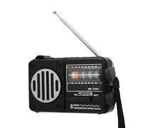 Tangxi Radio Portable AM FM SW, Bluetooth, USB, Carte Mémoire Rechargeable, Support Grand Bouton avec Lampe de Poche, pour Personnes âgées, Camping à Domicile (Argent Peint en Noir)