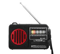 Tangxi Radio Portable AM FM SW, Bluetooth, USB, Carte Mémoire Rechargeable, Support Grand Bouton avec Lampe de Poche, pour Personnes âgées, Camping à Domicile (Noir Rouge)