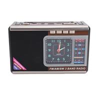 Tangxi Radio Solaire Rétro Portable avec Horloge Intégrée, Lampe de Poche, Batterie Rechargeable pour Camping en Plein Air, Décoration de la Maison