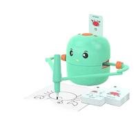 Tangxi Robot de Dessin Intelligent pour Les Enfants, Robot de Dessin éducatif Interactif avec Interaction Vocale, 100 Cartes et 2 Stylos, Peinture Montessori (Vert Clair)