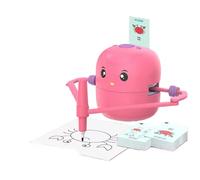 Tangxi Robot de Dessin Intelligent pour Les Enfants, Robot de Dessin éducatif Interactif avec Interaction Vocale, 100 Cartes et 2 Stylos, Peinture Montessori (Rose Rouge)