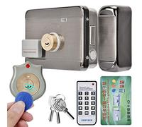 Tangxi Serrure de Porte électronique, DC 12V Serrure de Porte Intelligente à accès électronique avec système de télécommande + Double tête ID + 4 Modes de déverrouillage pour la Maison/Le Bureau