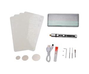 Tangxi Stylo de Gravure sans Fil avec Lumière LED, Kit D'outils électriques Polyvalent pour Graver, Meuler et Polir le Bois, le Verre, le Cuir et le Métal