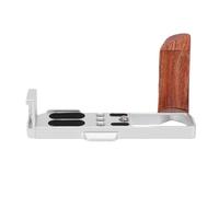 Tangxi Support de Poignée en L pour Appareil Photo G7XII G7X III, Poignée Portable en Forme de L en Bois avec Plaque de Base à Dégagement Rapide (Silver)