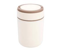 Tangxi Tasse à Soupe Isolée en Acier Inoxydable 304, Tasse de Petit Déjeuner Portable avec Couvercle + Poignée Pliable (Marron avec 1 compartiment)