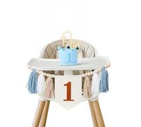Tanice Bannière pour Chaise Haute 1er Anniversaire Kit Complet avec Chapeau et Étiquette Décoration Fête Bébé